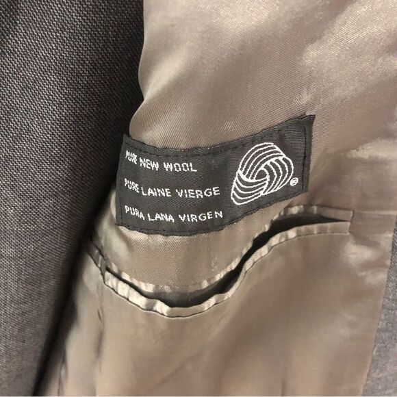 Kasper 42R vintage 100% new wool blazer suit grey men set 42R - Picture 4 of 6